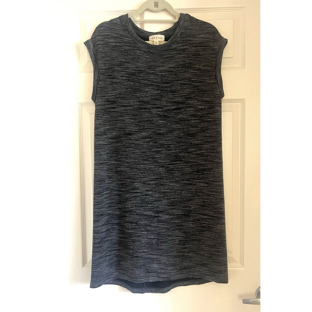 Anthropologie Cloth & Stone Melange T-Shirt Dress Sz L Gray Knit Capsule Cozy